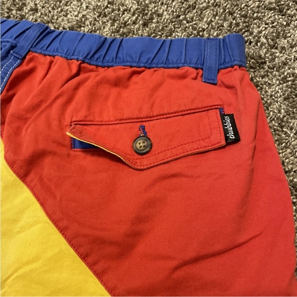 Chubbies 5” Blue Red Yellow Color Block 100% Cotton Mens Large Shorts - Picture 12 of 12